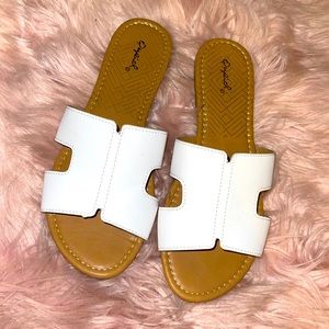 Qupid white sandals
